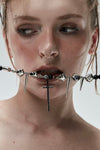 GLITCH CROSS NECKLACE